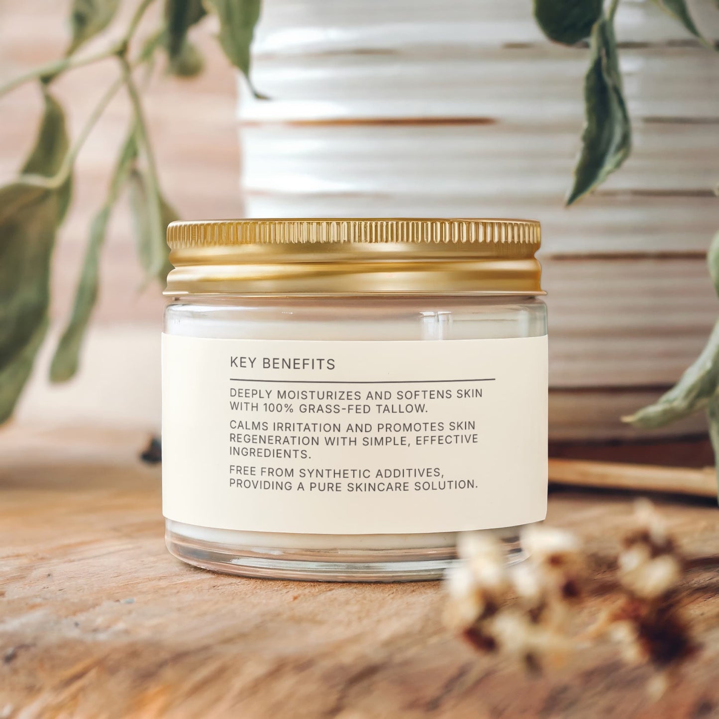 Whipped Grass-Fed Tallow Balm with Vanilla Bean